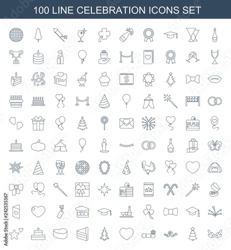100 celebration icons © HN Works
