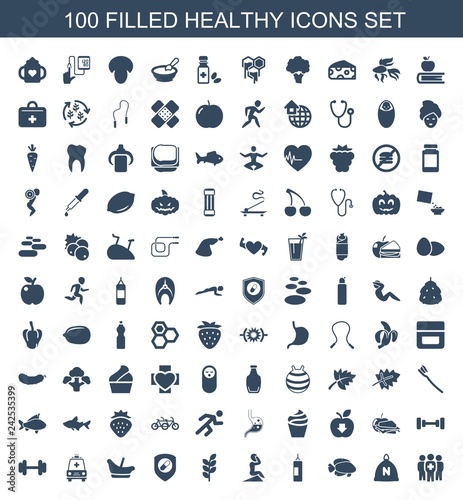 100 healthy icons