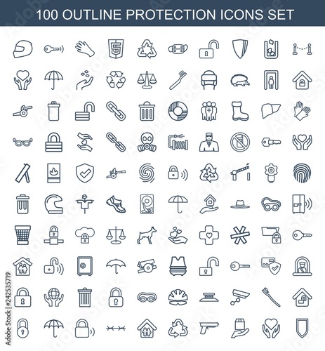 100 protection icons