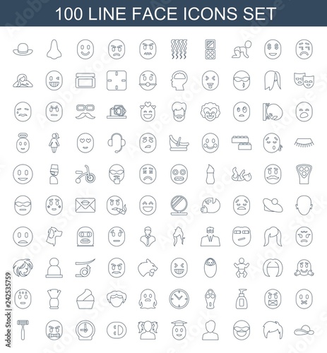 100 face icons