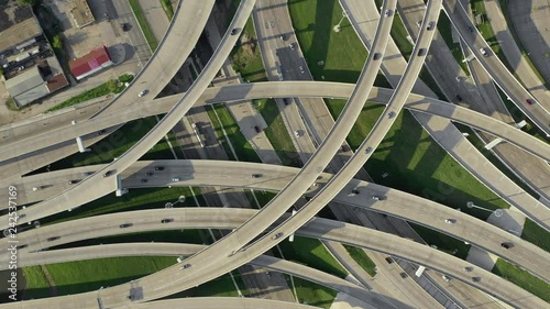 Aerial Overhead of Highway in Dallas texas
