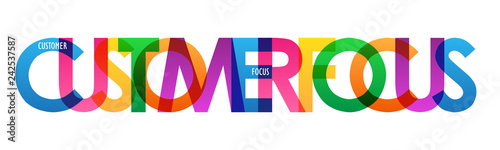 CUSTOMER FOCUS colorful typography banner