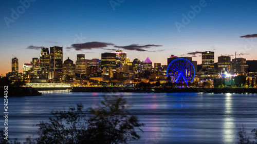 Montreal skyline at dusk, Quebec, Canada.