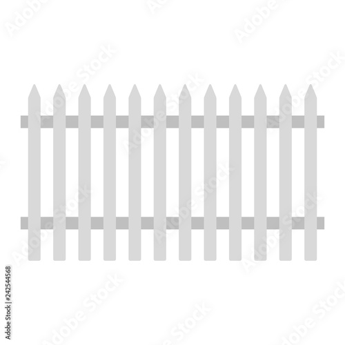 White Picket Fence Illustration - Traditional white picket fence representing American dream of suburbia