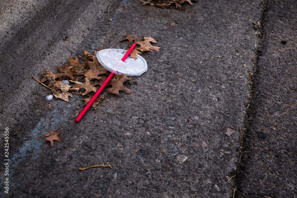 Plastic Straw Littered Stock Photo Adobe Stock