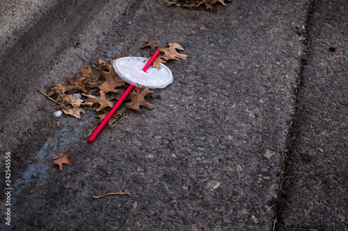 Plastic Straw Littered