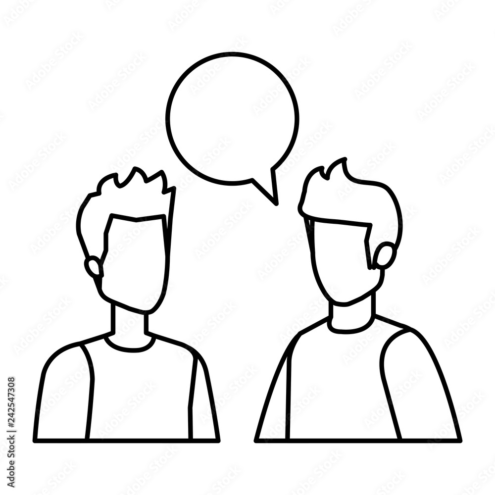 couple of men with speech bubble couple of men with speech bubble