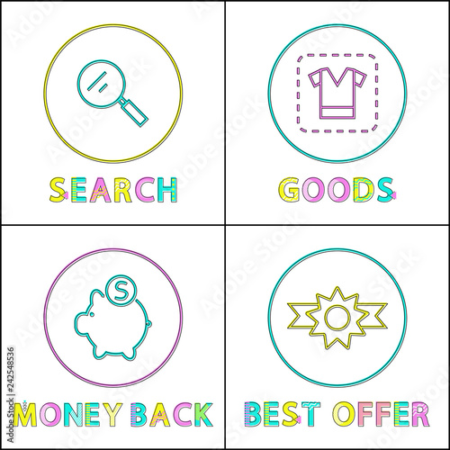 Best offer clearance posters vector illustration