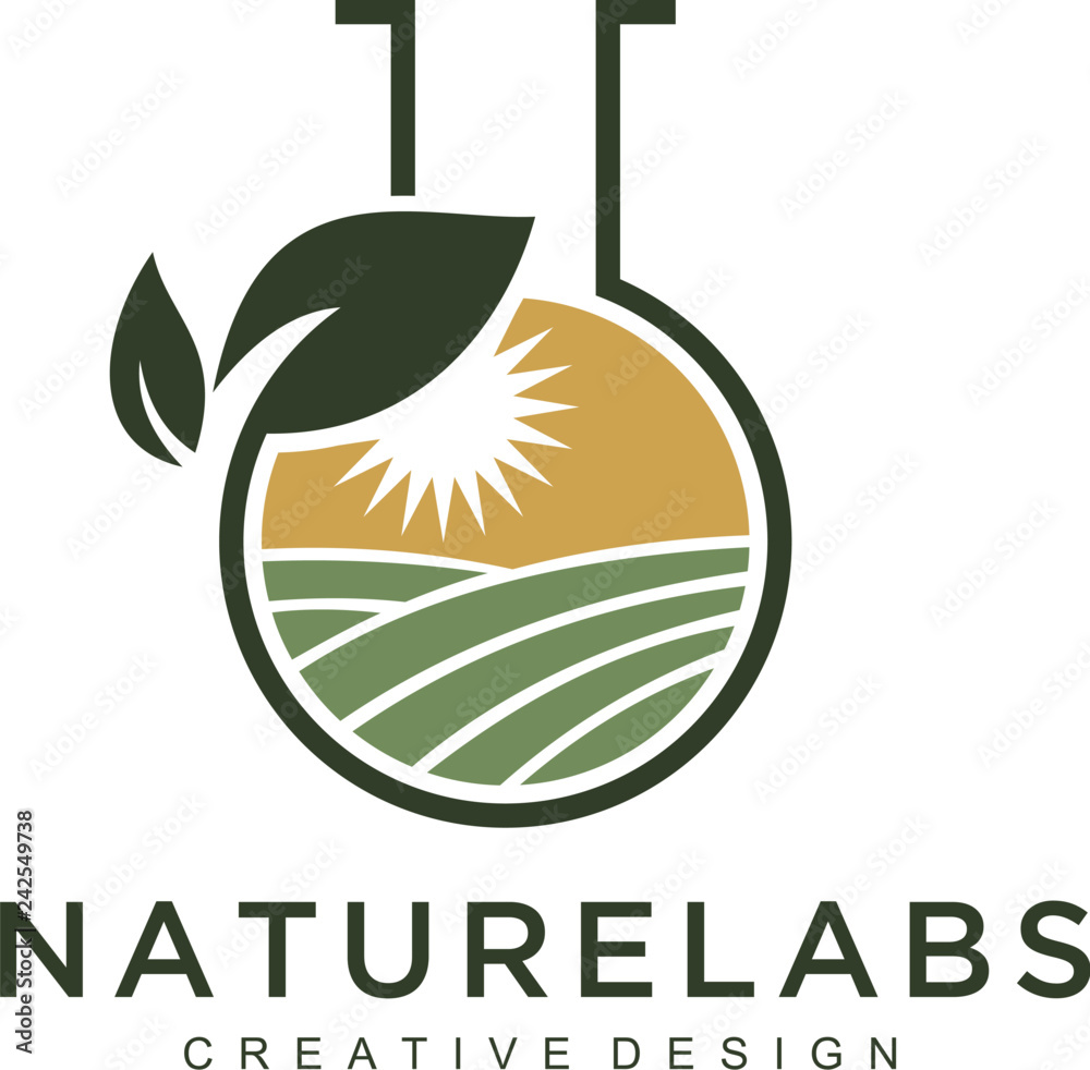 Ecology lab logo - test tube and fresh green sprout. leaf lab nature  hipster retro vintage logo badges vector icon illustration Stock Vector |  Adobe Stock
