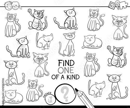 one of a kind game with cats color book