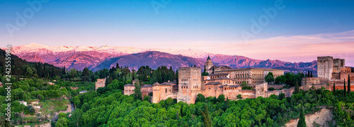 Night view on Alhambra, Granada
