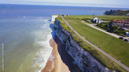 Drone shot of Botany Bay in Kent, UK photo