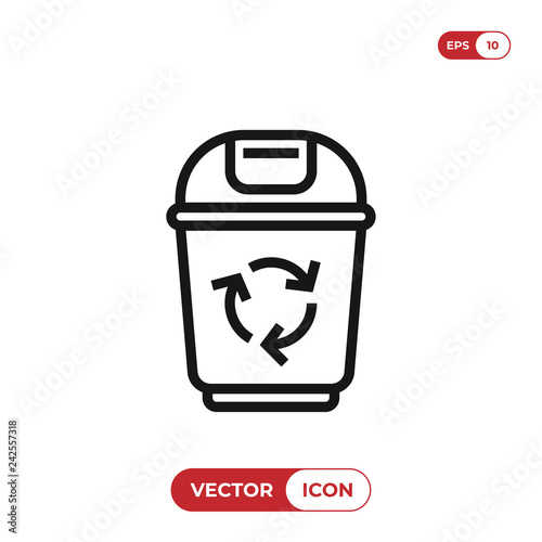 Recycle bin icon vector