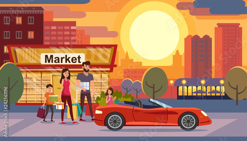 Consumer Credit for Family Flat Vector Concept