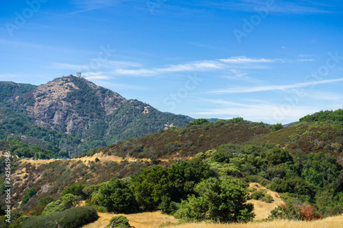 View towards Mount Umunhum from Bald Mountain, south San Francisco bay area, Santa Clara county, California photo