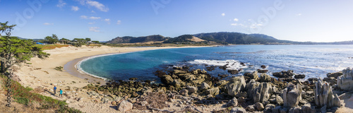 Panoramic view of Carmel River State Beach, Carmel-by-the-sea, Monterey Peninsula, California