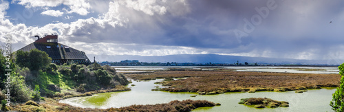 Photography Storm approaching Don Edwards National Wildlife Refuge, Alviso marsh, San Jose,