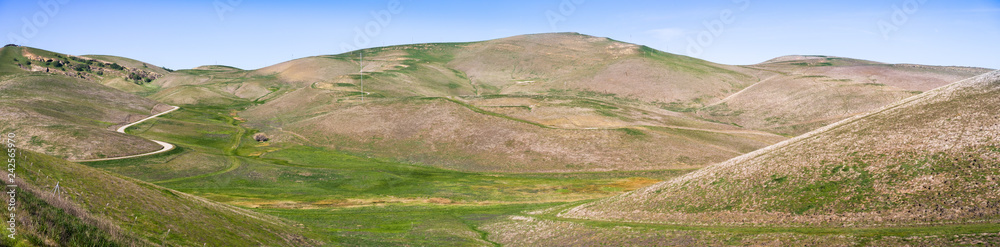 Panoramic view of beautiful hills and valleys in east San Francisco bay area; Contra Costa county, California Panoramic view of beautiful hills and valleys in east San Francisco bay area; Contra Costa county, California