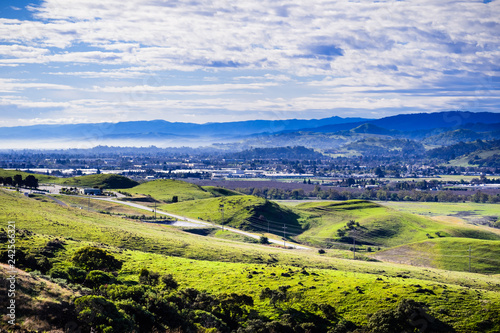 View towards Morgan Hill, south San Francisco bay area, California