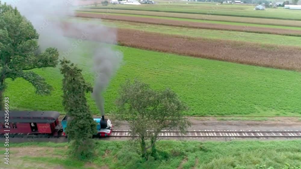 Thomas the Train Puffing along Amish Country Farm lands