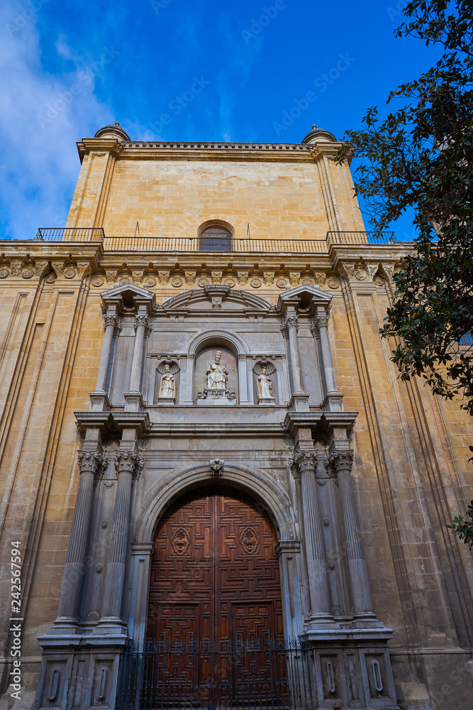Granada Cathedral facade in Spain