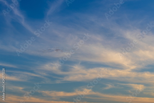 Fototapeta Naklejka Na Ścianę i Meble -  Cloudy sky background with the sun rise early in the morning.
