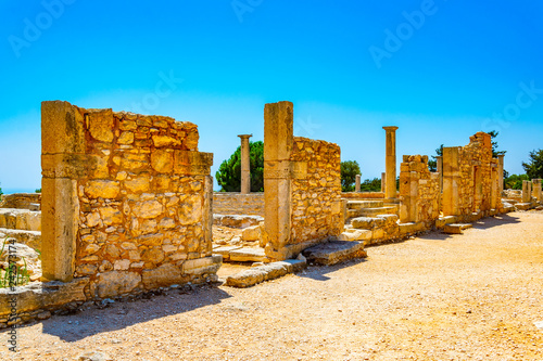Ruins at compound of the temple of Apollo Hylates on Cyprus photo
