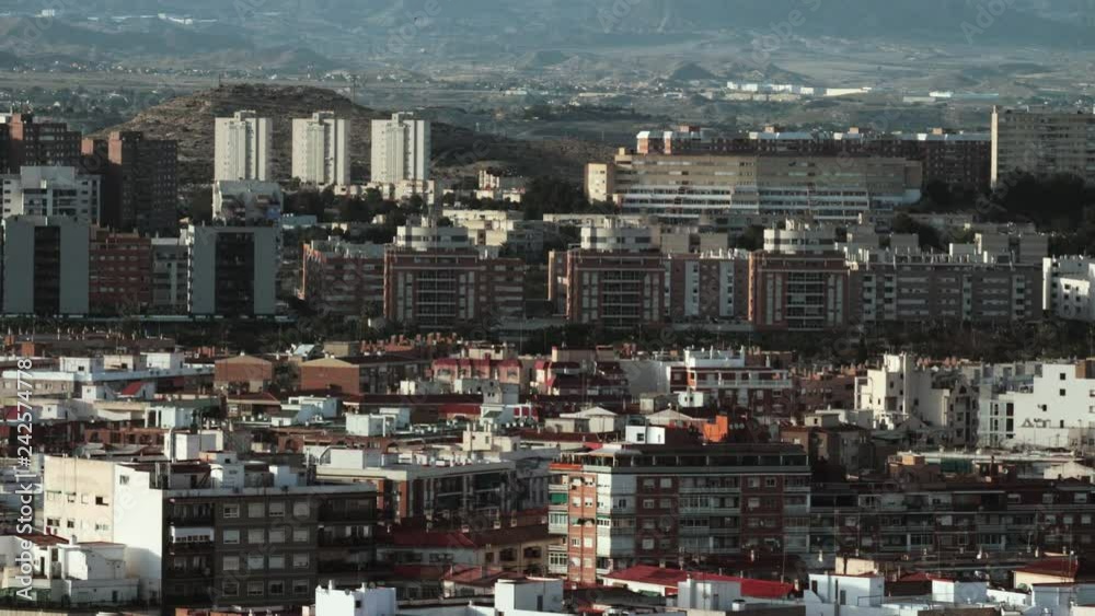 Alicante view with many apartment blocks and hills in background, Spain Alicante view with many apartment blocks and hills in background, Spain