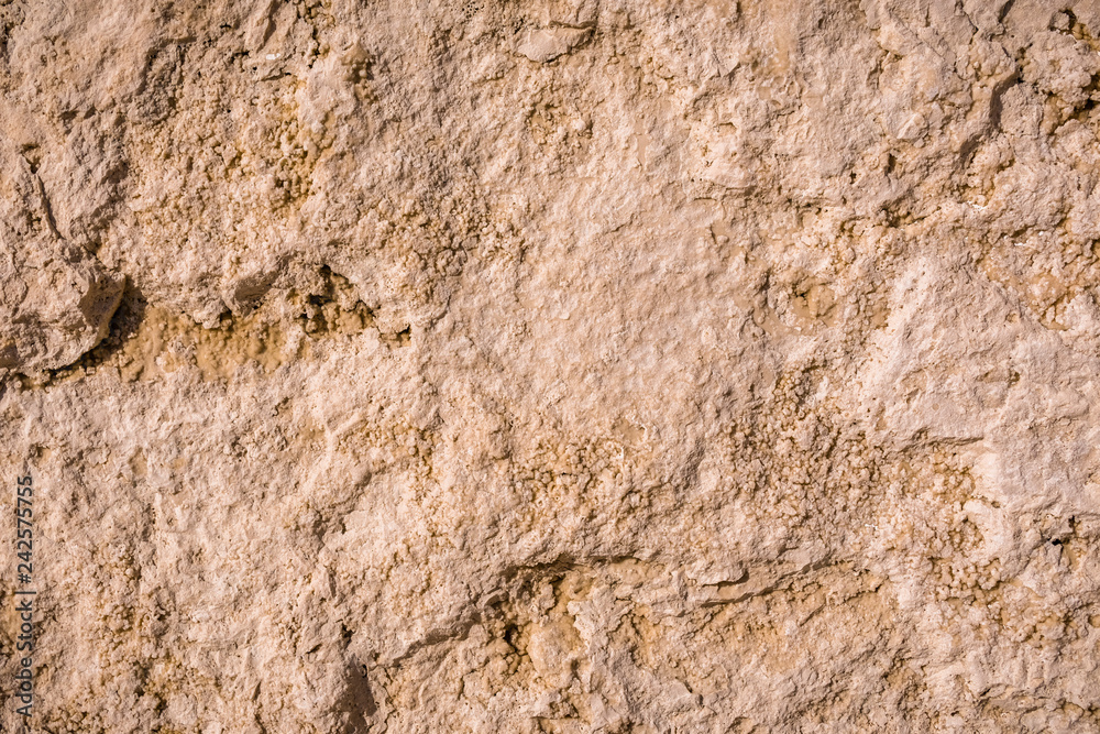 Close up of travertine stone rough surface