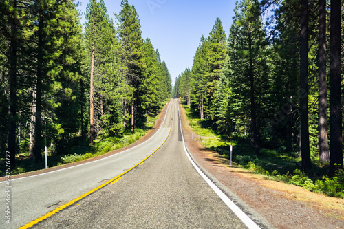 Driving through Shasta National Forest, Siskiyou County, Northern California