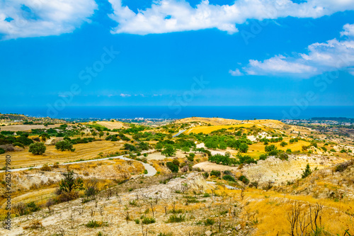 Hilly countryside of Cyprus near Akamas peninsula photo