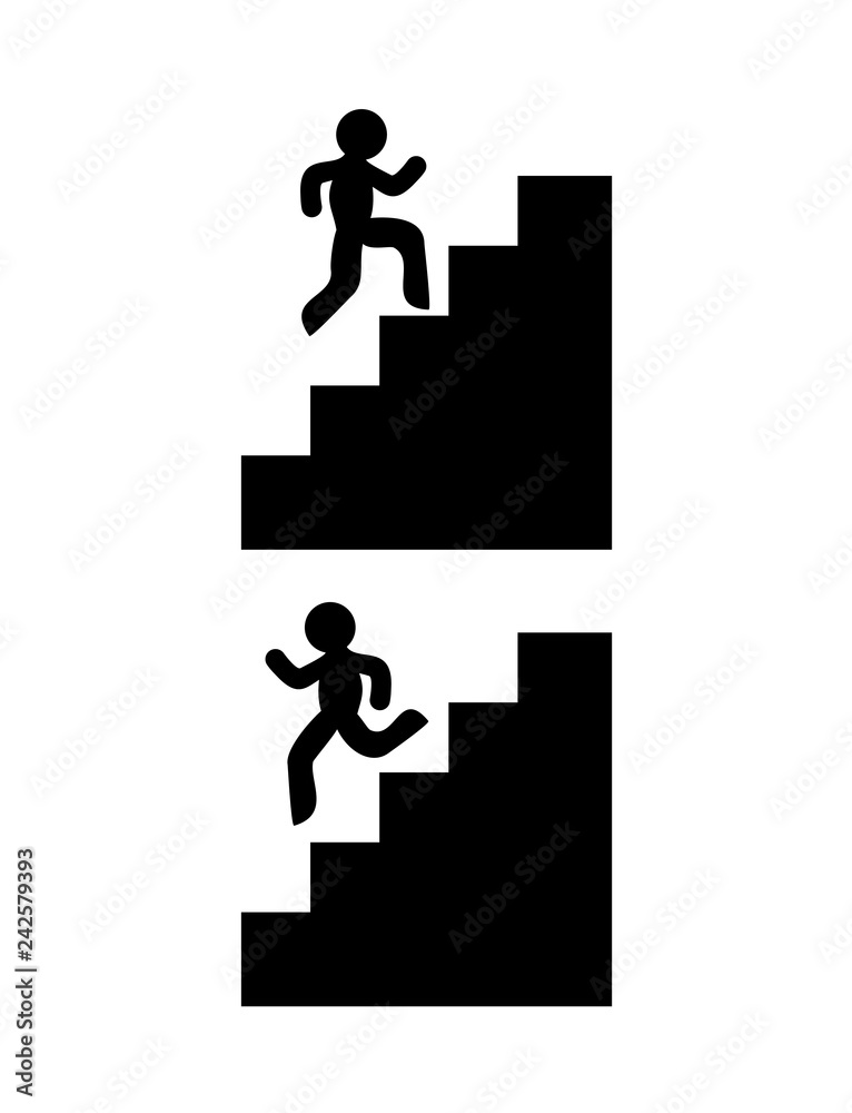 climbing and going down stairs symbols climbing and going down stairs symbols