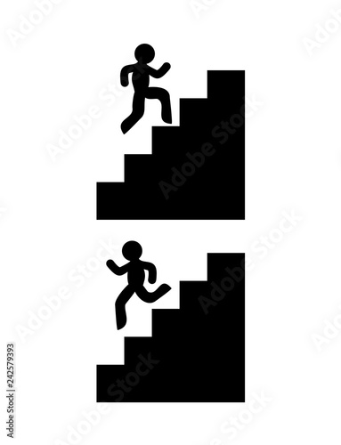 climbing and going down stairs symbols