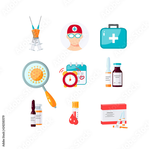 Medicine items vector concept in flat style