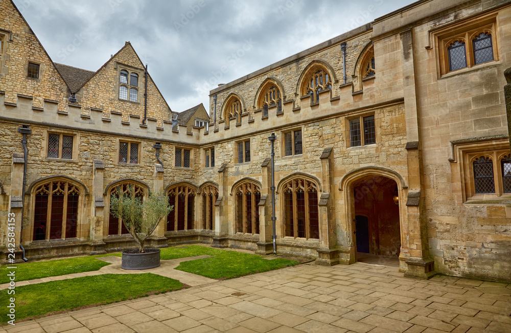 The Cloister Garden of Christ Church Cathedral. Oxford. England