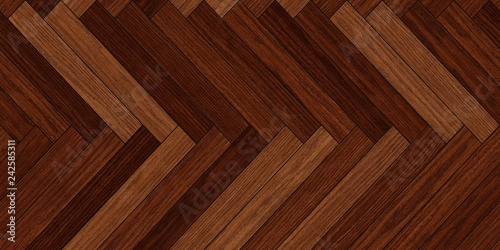 Seamless wood parquet texture horizontal herringbone deep brown