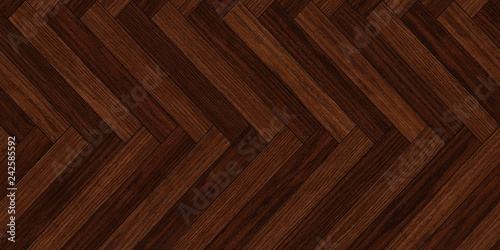 Seamless wood parquet texture horizontal herringbone deep brown