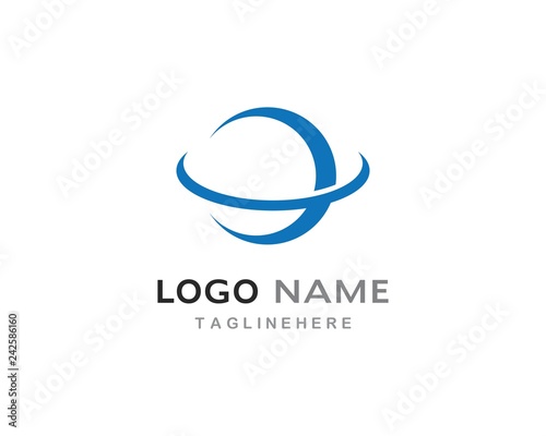 globe tech ilustration logo vector