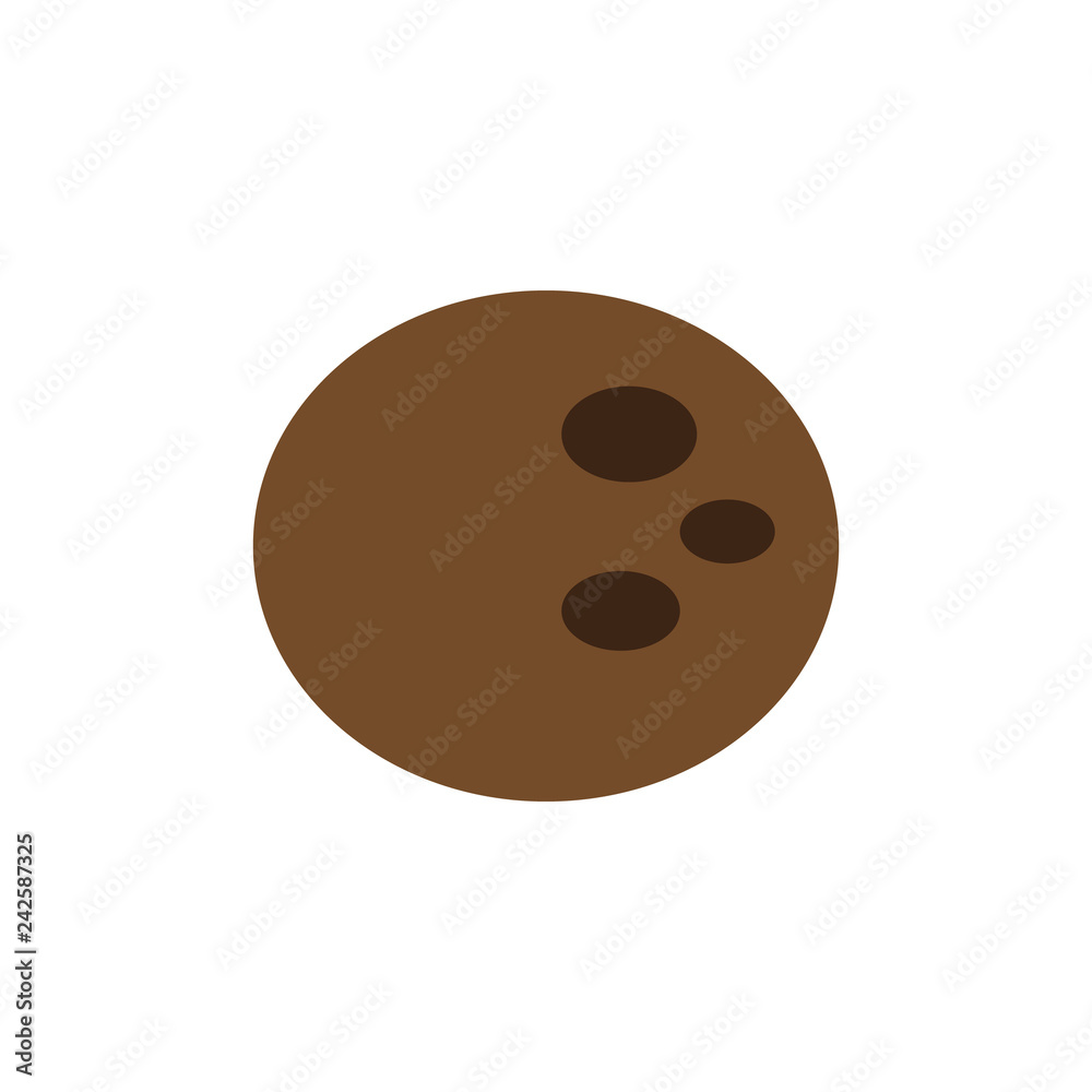 Obraz premium coconut flat icon. colored vector design illustration