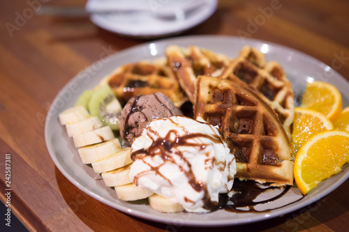 Ice cream waffles