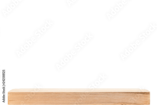 Wooden shelf isolated on white