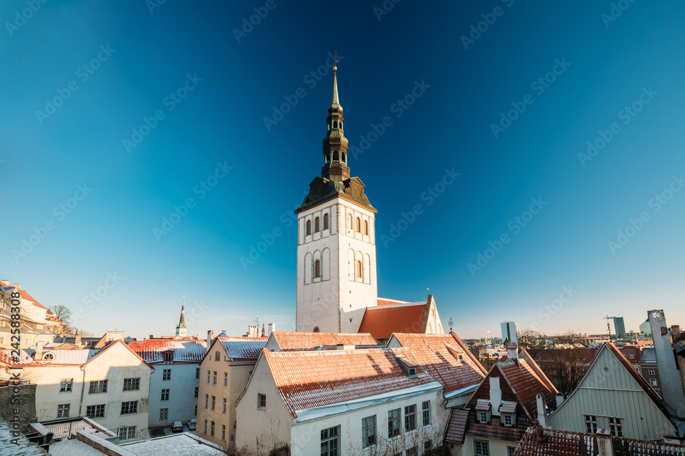 Tallinn, Estonia. Church Of St. Nicholas Niguliste Kirik Is Medi