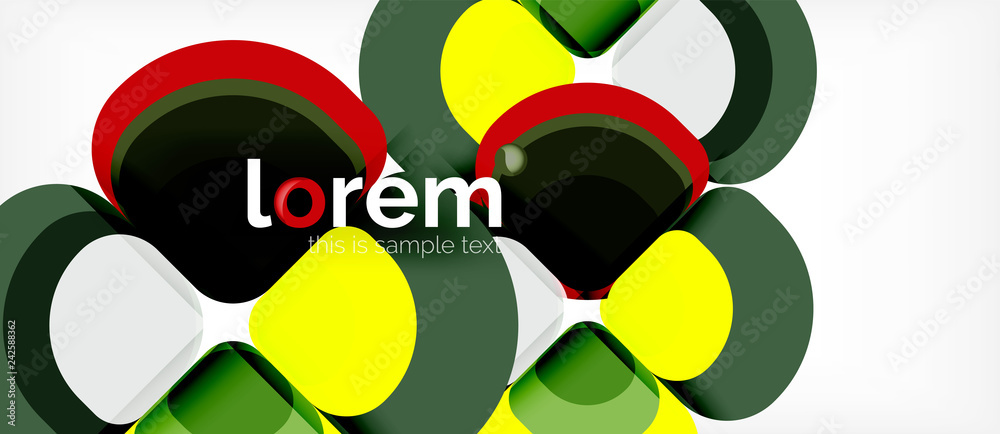 Abstract background - geometric multicolored round shapes composition. Trendy abstract layout template for business or technology presentation Abstract background - geometric multicolored round shapes composition. Trendy abstract layout template for business or technology presentation