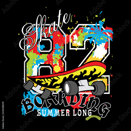 urban skate water color t shirt design vector for t shirt and other use