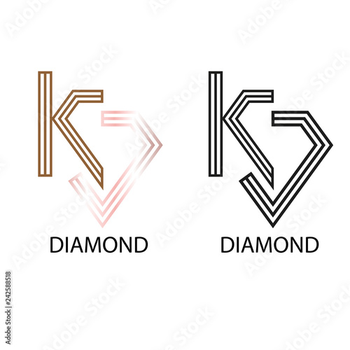 diamond K logo vector template -luxuly photo