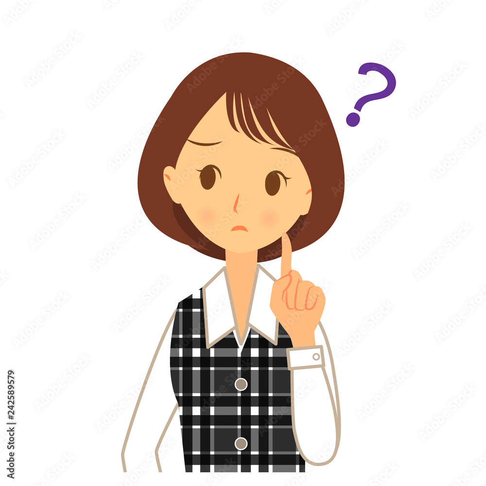 制服を着た女性 考える 上半身 制服を着た女性 考える 上半身