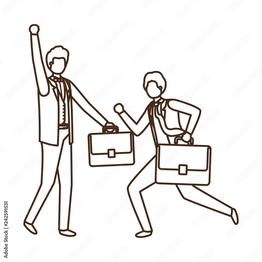business men with portfolio avatar character business men with portfolio avatar character