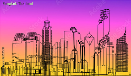 Bangkok city vector structure