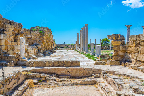 Ruins of Gymnasium at ancient Salamis archaeological site near Famagusta, Cyprus photo