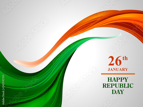 Happy Republic Day of India tricolor background for 26 January photo